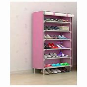 Portable Folding And Covering Metal Stand 5 Layer Shoe Rack (Color Vary)