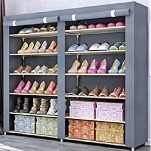 6 Layers Double Portable And Folding Shoe Rack - Double Door (120 X 30 X 108 Cms)