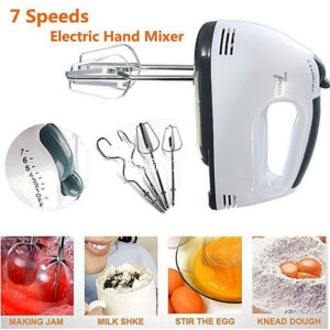 Scarlett Electric 7 Speed Hand Mixer with 4 Pieces Stainless Blender, Bitter for Cake/Cream Mix, Food Blender, Beater for Kitchen || Beater for Cake