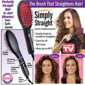 TV Simply Straight Ceramic Electric Degital Antiscal Fast Brush Hair Straightener Comb LCD Smooth Straightener Brush Hair Irons