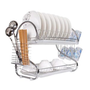 Multi Layer Dish Rack For Kitchen To Dry & Store Plates Cups Cooking Utensils Chopping Board